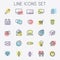 Colorful Flat Icons Set - vector