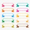 Colorful flat ribbons set with text space