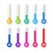 Colorful flat style thermometers with different levels