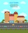 Colorful Flat Urban Landscape Template