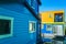 Colorful floating homes in the harbour.Economical living in overcrowded city