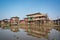Colorful floating village with stilt-houses in Burma Myanmar