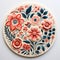 Colorful Floral Cut Paper Tile Design With Risograph