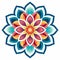 Colorful Floral Design With Spiritual Symbolism And Balanced Symmetry