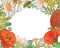 Colorful floral frame. Vector background
