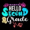 Colorful Floral Hello second grade. 2nd grade colors