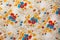 Colorful floral pattern cloth fabric background