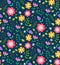 Colorful floral seamless pattern. Ditsy style