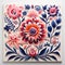 Colorful Floral Tile Design With Polish Folklore Motifs