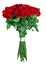 Colorful flower bouquet from red roses isolated on white background.