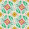 Colorful flower bunch outline ornamental pattern design