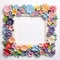 Colorful Flower Frame: Sculpted, Three-dimensional Art With Intertwining Materials