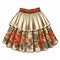 Colorful Flower Layered Skirt: Classic Tattoo Motif Inspired Fashion