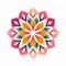 Colorful Flower Logo Design With Indian Motifs