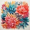 Colorful Flower Paper Art: A High Detailed Tile Design With Risograph