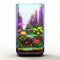 Colorful Flower Tank In Glass Cup - Detailed 2d Game Art