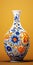 Colorful Flower Vase: Realistic Rendering With Polish Folklore Motifs