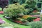 Colorful flowering plants in the Butchart Garden on Vancouver Island, British Columbia, Canada