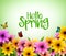 Colorful Flowers Background in 3D Realistic Vector for Spring Season