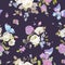 Colorful Flowers Background with Butterflies. Seamless Floral Pattern