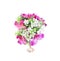 Colorful flowers blooming in glass vase,ornament object