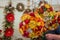 Colorful flowery decorations for sale