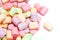 Colorful Fluffy marshmallows texture close up