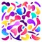 Colorful fluid shapes. Liquid doodle shape, abstract splash gradients and vaporwave 3d hologram design pattern vector