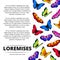 Colorful flying butterflies poster design