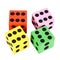 Colorful foam dice