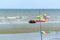 Colorful Foam Toy Planes Hanging on the Beach