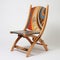 Colorful Folding Wood Chair With Precisionist Art Design