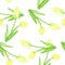 Colorful Foliage and Dandelion Flowers Seamless Pattern Design.