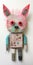 Colorful Folk Art Stuffed Animal With Blink-and-you-miss-it Detail