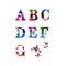 Colorful font and alphabet isolated. Artistic alphabet letters set vector illustration