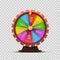 Colorful fortune wheel. transparent background.