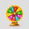 Colorful fortune wheel. transparent background.