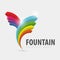 Colorful fountain logo. Wave. Modern design. Vector