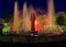 Colorful fountain at night, Corfu city