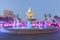 Colorful fountain shot with slow shutter speed