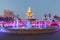 Colorful fountain shot with slow shutter speed