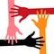 Colorful Four Hands Icon