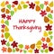 Colorful frame and background of autumn leaves for Happy Thanksgiving. Vector