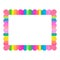 Colorful frame vector. Decorative rainbow color border frame. Isolated rectangle icon.