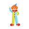 Colorful Friendly Clown In Party Hat Classic Outfit