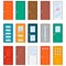 Colorful front doors to houses and buildings set in flat design style. Set of color door icons