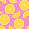Colorful fruit background. Repeating oranges.