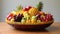 Colorful Fruit Basket On Wooden Table - Creative Commons Attribution