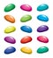 colorful fruit gelatin jelly beans, vector