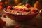 Colorful Fruit and Granola Bowl in a Wooden Bowl